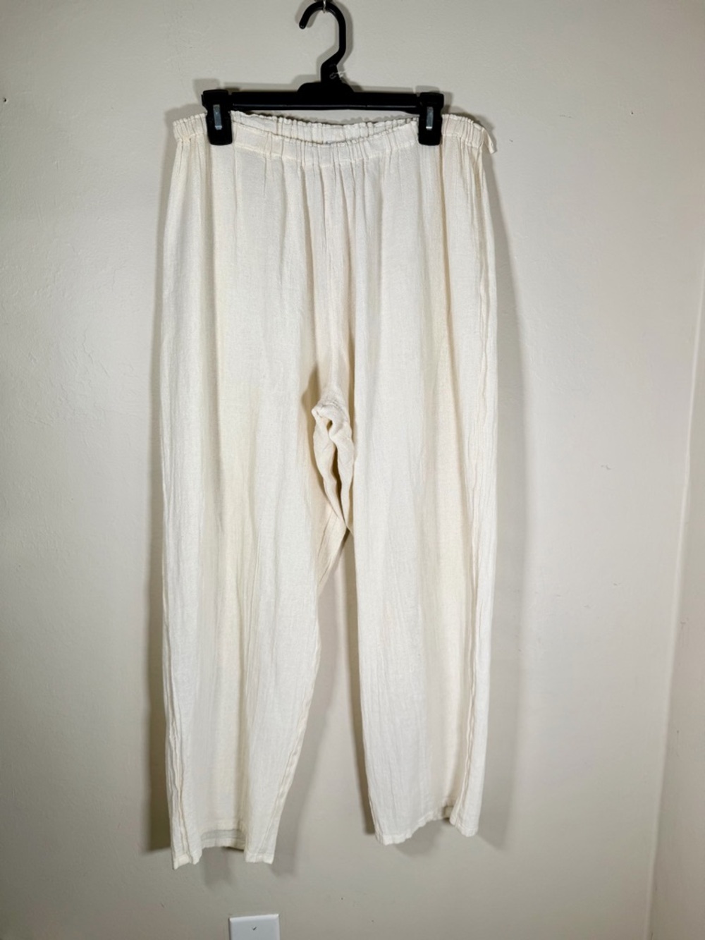 Oh My Gauze! Men's Cream Elastic-Waist Gauze Joggers